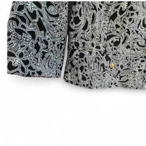 Coldwater Creek Womens Paisley Print Blazer Jacket Size 12 Cotton/Spandex - Picture 3 of 5